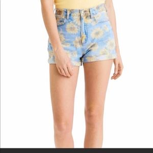 American eagle sunflower denim mom shorts